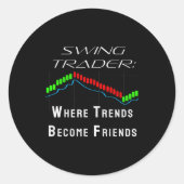 Funny Swing Trader Trading Stock Market Runder Aufkleber (Vorderseite)