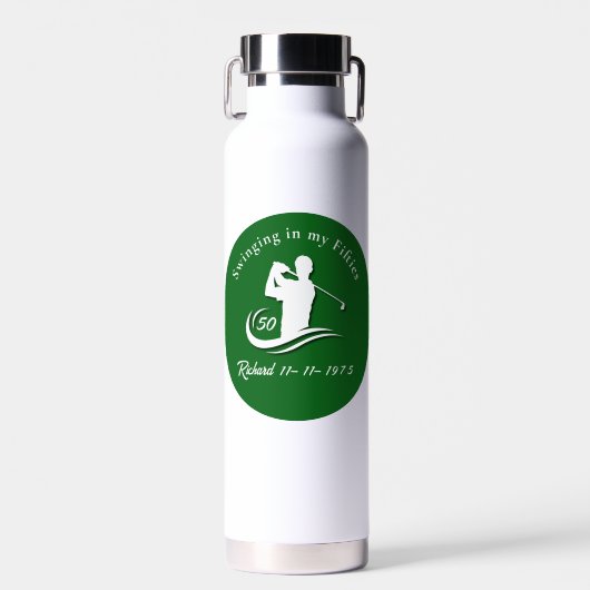 Funny Swinging In My Fifties Modern Golf Player Trinkflasche (Vorne)