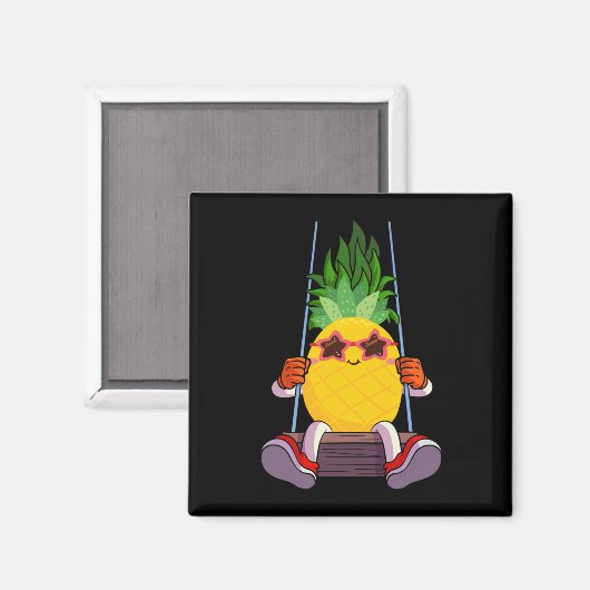 Funny Swinging Pineapple Swinger Magnet (Vorderseite/Rückseite)