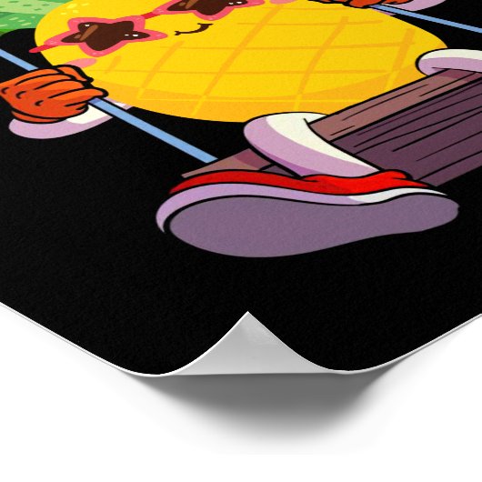 Funny Swinging Pineapple Swinger Poster (Ecke)