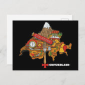 Funny Switzerland Souvenir Toblerone Swiss Map Postkarte (Vorne/Hinten)