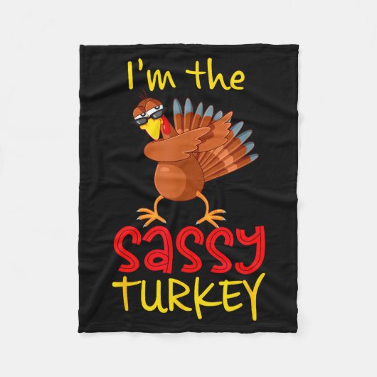 Funny Sy Turkey Matching Family Group Thanksgiving Fleecedecke (Vorderseite)
