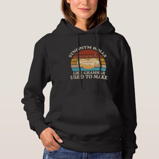 Funny Synonym Rolls Joke Cinnamon Rolls Grammar Pu Hoodie (Vorderseite)