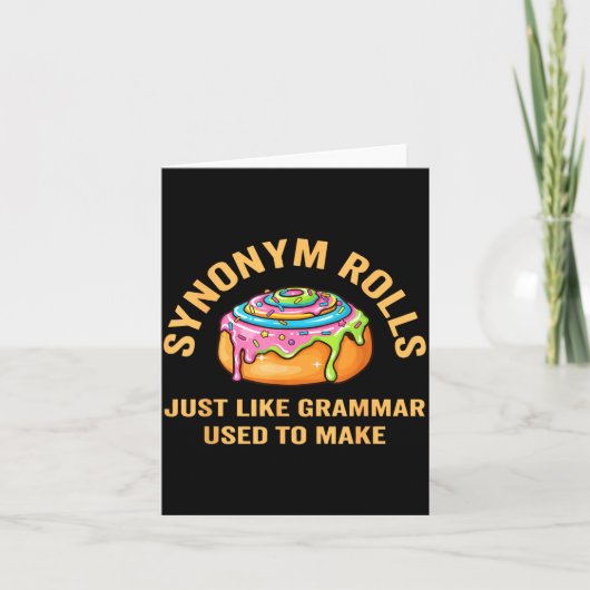 Funny Synonym Rolls Joke Cinnamon Rolls Grammar Pu Karte (Vorderseite)