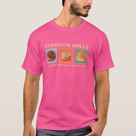 Funny Synonym Rolls Joke Cinnamon Rolls Grammar Pu T-Shirt (Vorderseite)