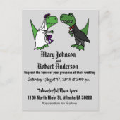 Funny T-rex Braut und Groom Hochzeit Einladung (Vorderseite)