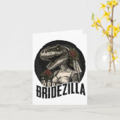 Funny T-rex Bride Design, Bridezilla _1 Karte (Gelbe Blume)