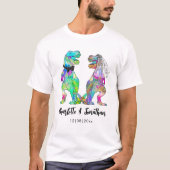 Funny T-Rex Bride & Groom Dinosaur Wedding T-Shirt (Vorderseite)