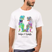 Funny T-Rex Bride & Groom Dinosaur Wedding T-Shirt (Vorderseite)