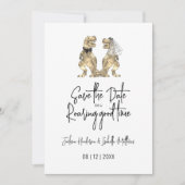 Funny T-Rex Bride und Groom Dinosaur Wedding Save The Date (Vorderseite)