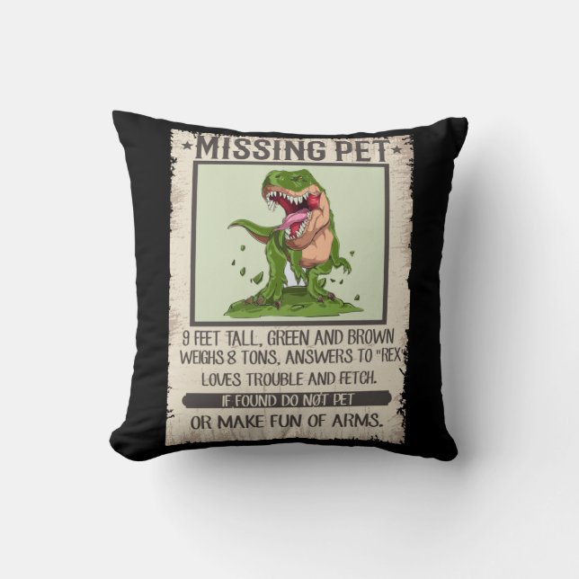 Funny T-Rex Dino Pet Dinosaur Joke Kissen (Vorderseite)