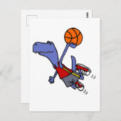 Funny T-rex Dinosaur Basketball spielen Postkarte (Vorne/Hinten)