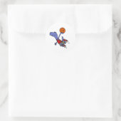 Funny T-rex Dinosaur Basketball spielen Runder Aufkleber (Tasche)
