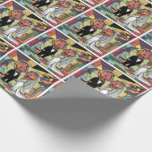 Funny T-rex Dinosaur Bride und Groom Wedding Art Geschenkpapier (Ecke)