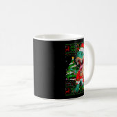 Funny T-rex Dinosaur Christmas Lights Ugly Xmas Sw Kaffeetasse (VorderseiteRechts)