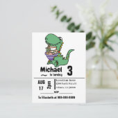 Funny T-rex Dinosaur eating Ramen Noodles Einladungspostkarte (Stehend Vorderseite)
