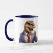Funny T-Rex Dinosaur Erstes Kaffeebüro Tasse (Links)
