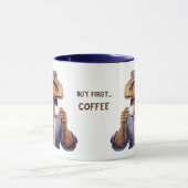 Funny T-Rex Dinosaur Erstes Kaffeebüro Tasse (Zentrum)