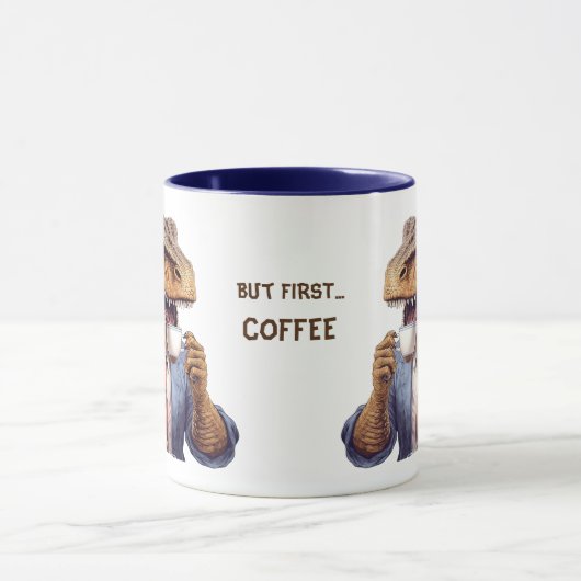 Funny T-Rex Dinosaur Erstes Kaffeebüro Tasse (Zentrum)