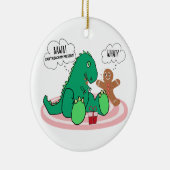 Funny T Rex Dinosaur Gingerbrei Keks Weihnachten Keramik Ornament (Rechts)