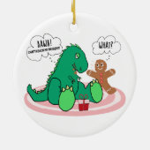 Funny T Rex Dinosaur Gingerbrei Keks Weihnachten Keramik Ornament (Hinten)