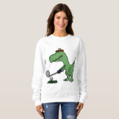 Funny T Rex Dinosaur Golf spielen Sweatshirt (Vorne ganz)