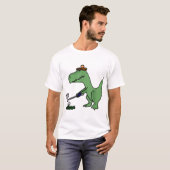 Funny T Rex Dinosaur Golf spielen T-Shirt (Vorne ganz)