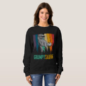 Funny T Rex Dinosaur Grumpy Saurus Familienväter Sweatshirt (Vorne ganz)