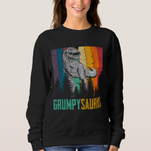 Funny T Rex Dinosaur Grumpy Saurus Familienväter Sweatshirt