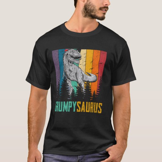 Funny T Rex Dinosaur Grumpy Saurus Familienväter T-Shirt (Vorderseite)