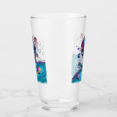 Funny T-Rex Dinosaur im Weltraum Glas (Links)
