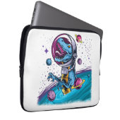 Funny T-Rex Dinosaur im Weltraum Laptopschutzhülle (Vorne Rechts)