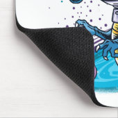 Funny T-Rex Dinosaur im Weltraum Mousepad (Ecke)
