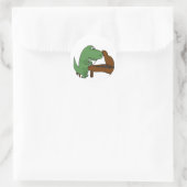 Funny T-Rex Dinosaur Klavier spielen Runder Aufkleber (Tasche)