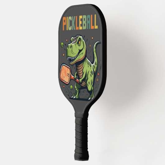 Funny T-rex Dinosaur Pickleball Art Pickleball Schläger (Links)