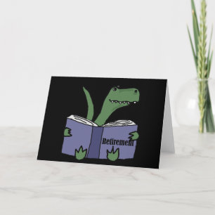 Funny T-rex Dinosaur Reading Retirement Book Karte