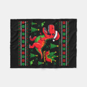 Funny T-rex Dinosaur Ugly Christmas Pajama Xmas Fleecedecke (Vorderseite (Horizontal))