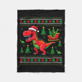 Funny T-rex Dinosaur Ugly Christmas Pajama Xmas Fleecedecke (Vorderseite)