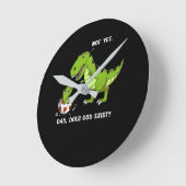 Funny T-Rex Dinosaur Vater existiert Gott Atheist Runde Wanduhr (Winkel)