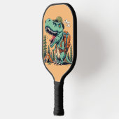 Funny T-rex Dinosaur Wandern Abstrakt Pickleball Schläger (Links)