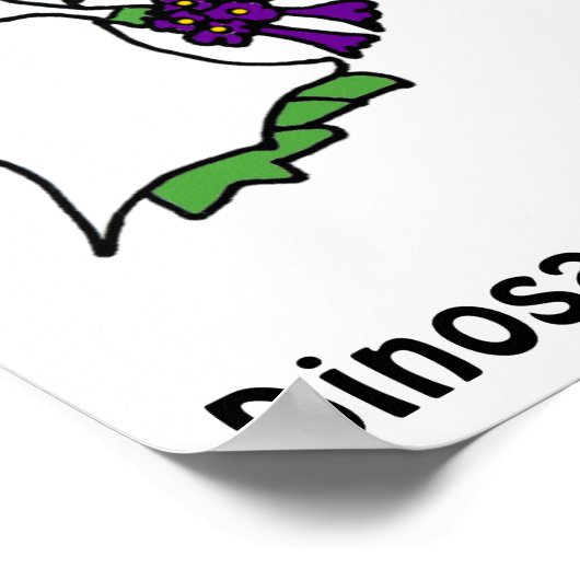 Funny T-rex Dinosaurier Bride und Groom Poster (Ecke)