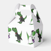 Funny T-rex Dinosaurier Bride und Groom Wedding Ar Geschenkschachtel (Rückseite)
