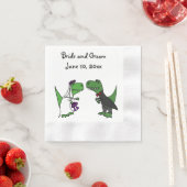 Funny T-rex Dinosaurier Bride und Groom Wedding Ar Serviette (Beispiel)