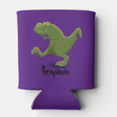 Funny t rex Dinosaurier Cartoon Illustration Dosenkühler (Rückseite)