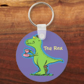Funny T rex dinosaurier Cartoon Schlüsselanhänger (Vorderseite)