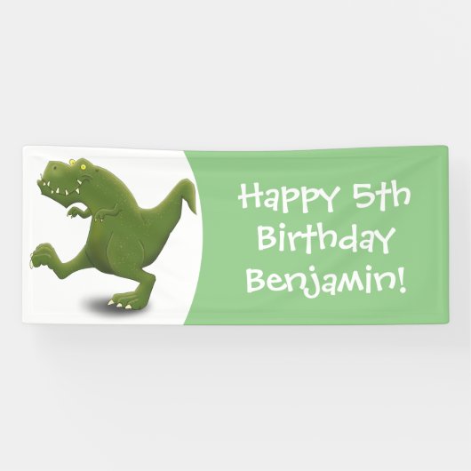Funny T rex dinosaurier Cartoon Spaß Banner (Horizontal)