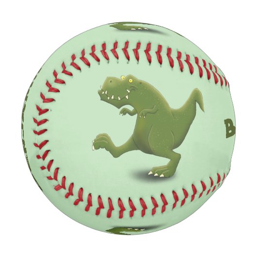 Funny T rex dinosaurier Cartoon Spaß Baseball (Vorderseite Links)