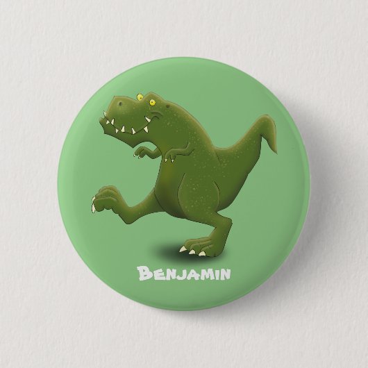 Funny T rex dinosaurier Cartoon Spaß Button (Vorderseite)