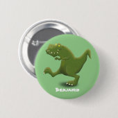 Funny T rex dinosaurier Cartoon Spaß Button (Vorne & Hinten)