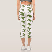 Funny T rex dinosaurier Cartoon Spaß Capri Leggings (Rückseite)